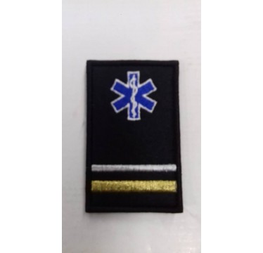 024 divisa bordada com velcro - oficial de bombeiro de 2-º  [com estrela da vida]